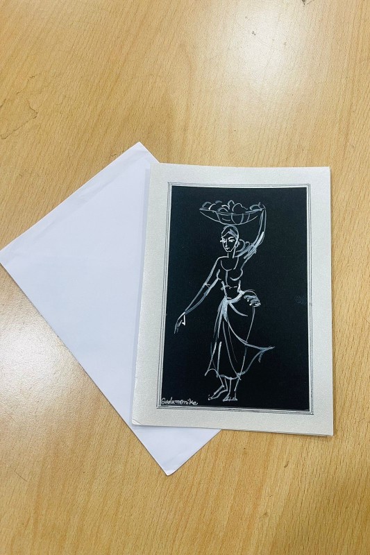 Sri Lankan Women Art Design Greeting Card 5" x 8"