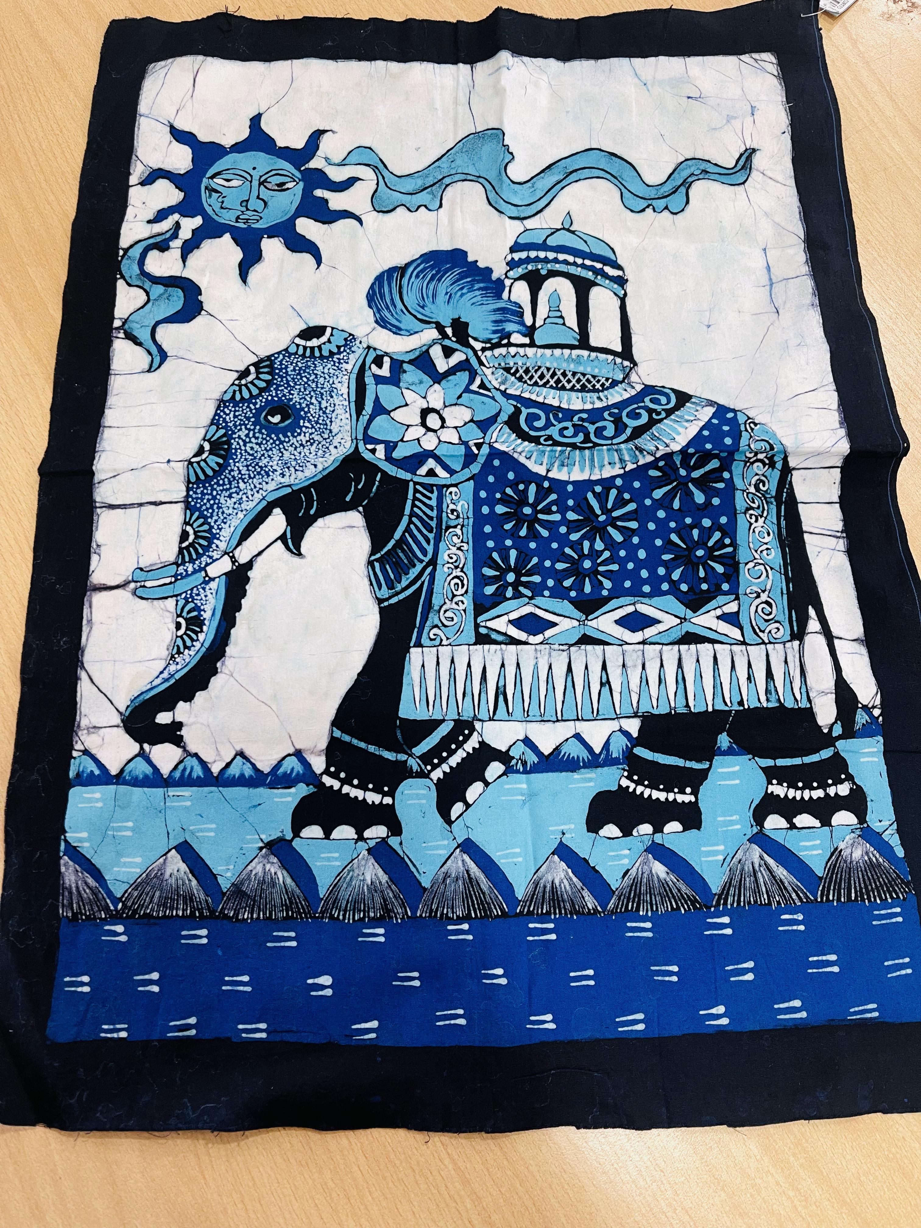 Karandu Elephant Fabric Wall  Hanger (Without Frame)  24"x17"