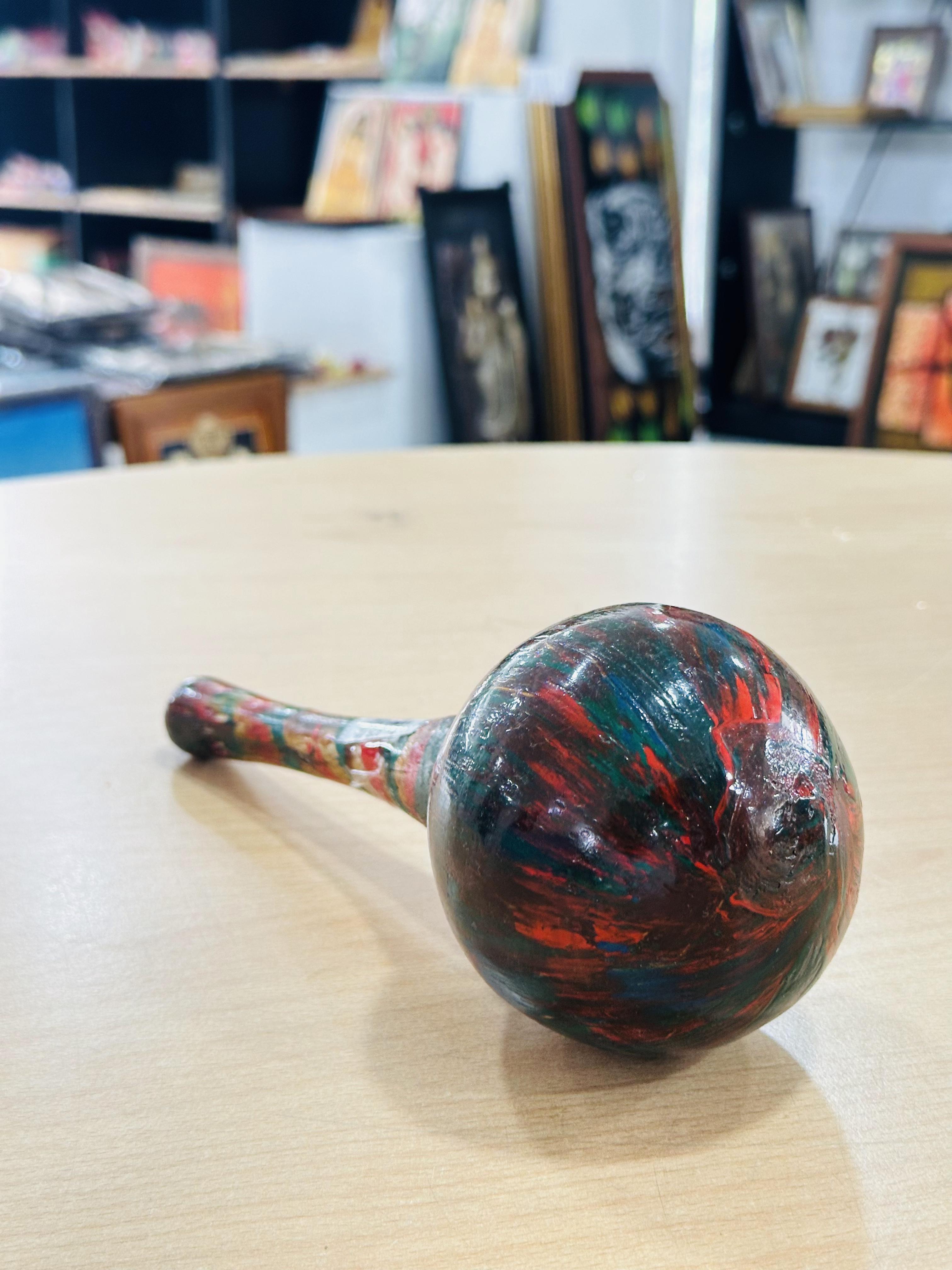 Hand made Coconut shell Maracas Shaker with handle 22cm long