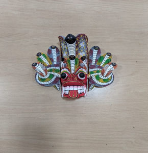 Ceylon Traditional Mask Wooden Handicraft Naga Raksha Red