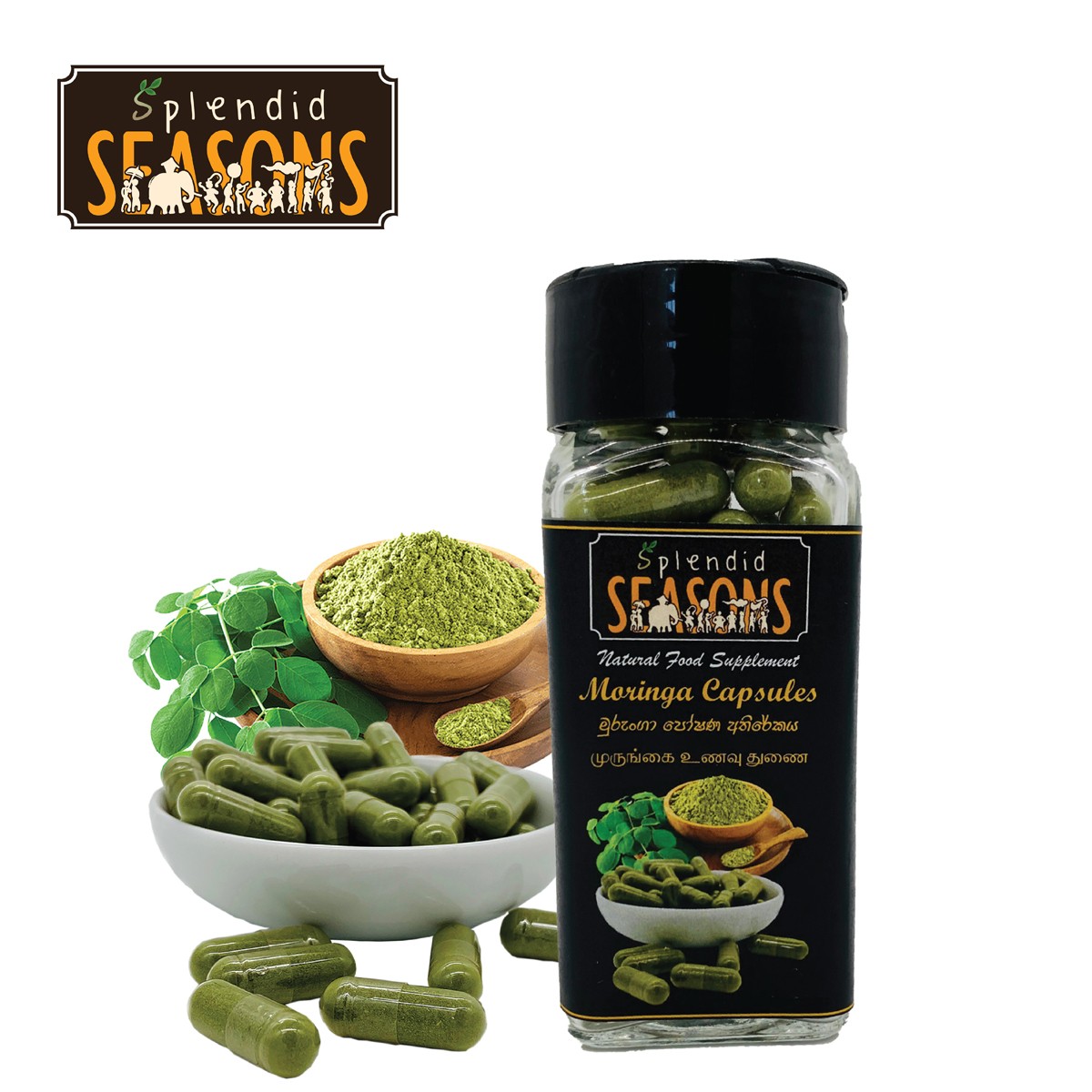 Moringa Capsules - Natural Food Supplement - 60 pcs.