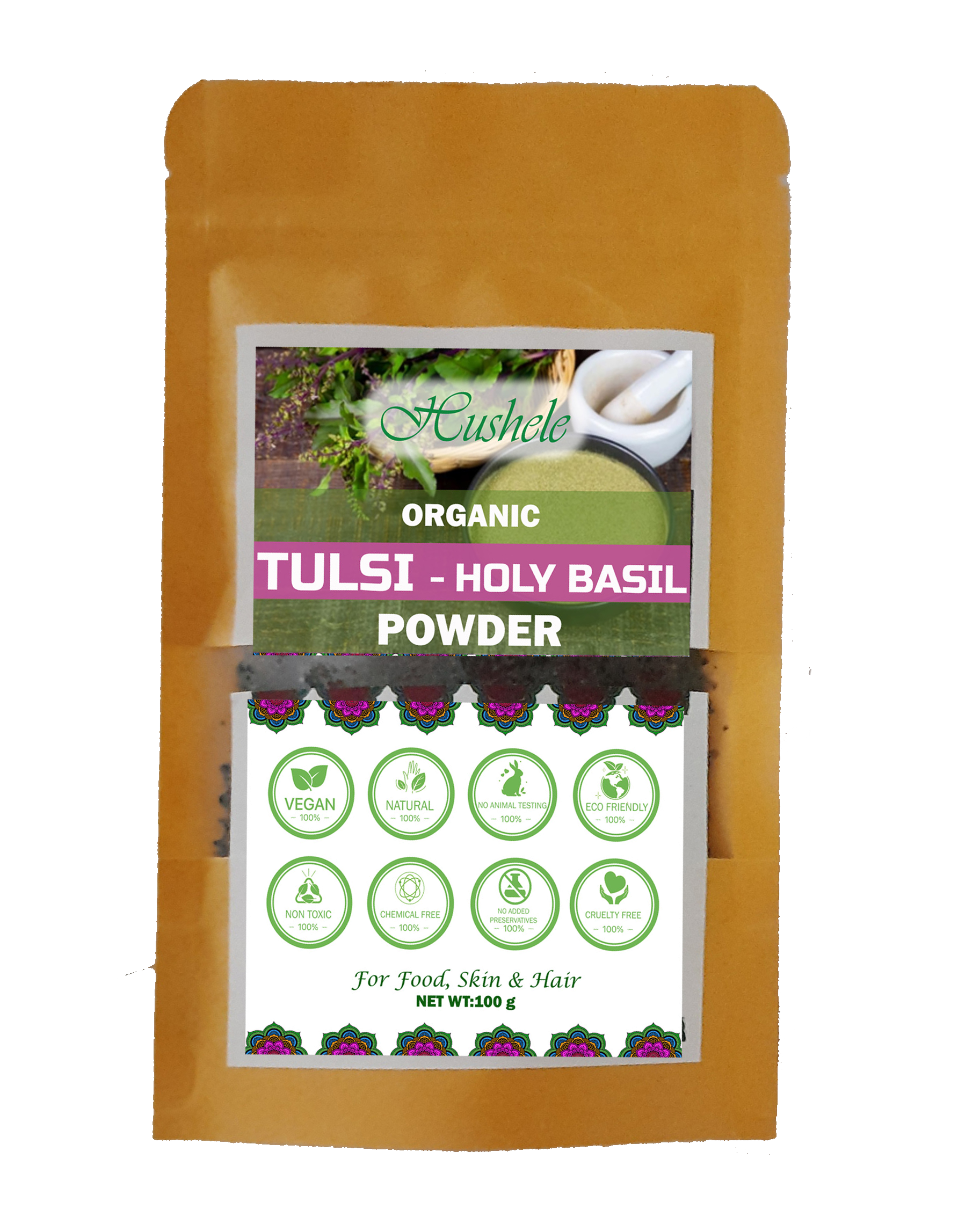 Hushele Organic Tulsi- Holy Basil Powder 50g