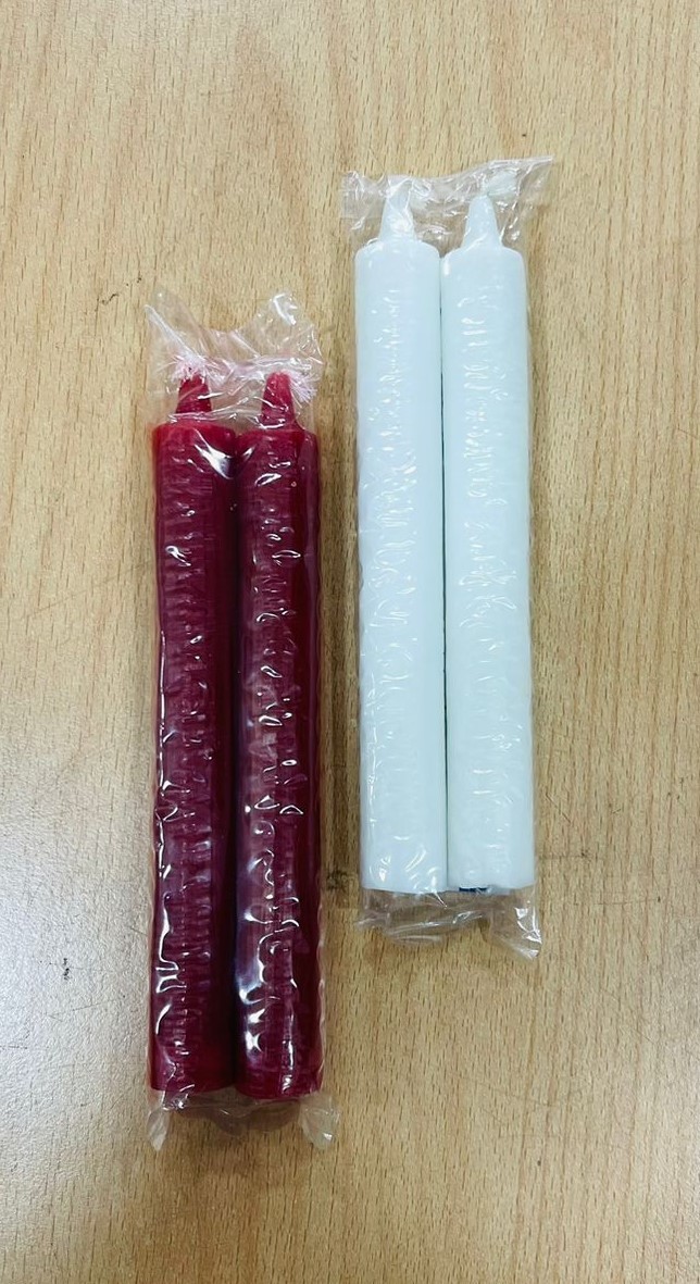 White and Red Candles (2 Pcs Pack)