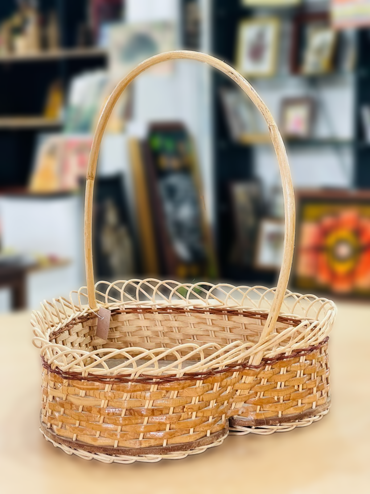 Natural Handmade Heart Shaped Flower Basket Eco Friendly