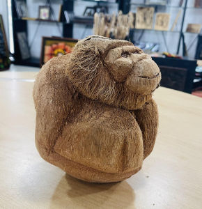 Coconut Husk Monkey Handmade Ornament