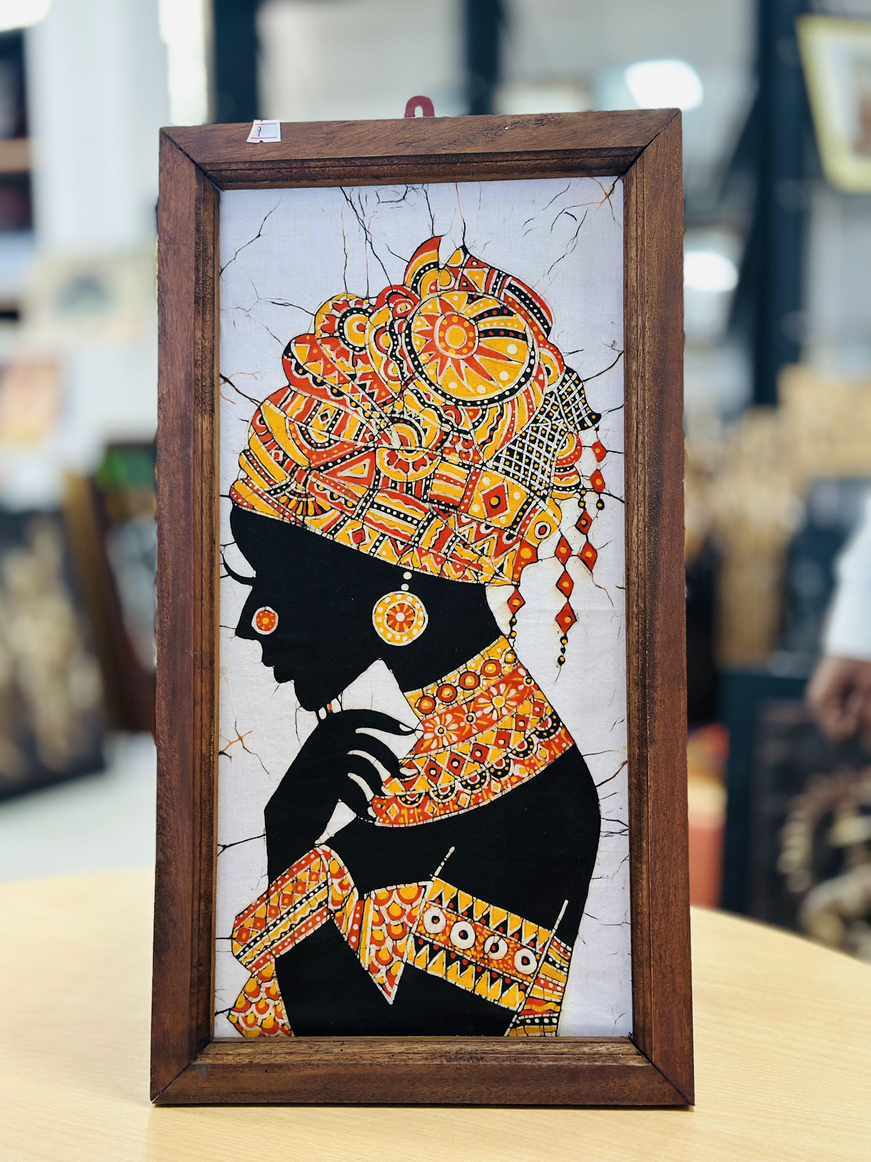 Afro Tribal Black Girl Mandala Art Canvas Painting for Bedroom Living Room Decor