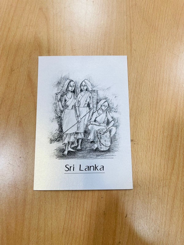 Sri Lankan Traditional Women Art Design Greeting Card 5" x 8"