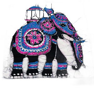 ColourFUL Elephant Fabric Art Decor  16"x19"