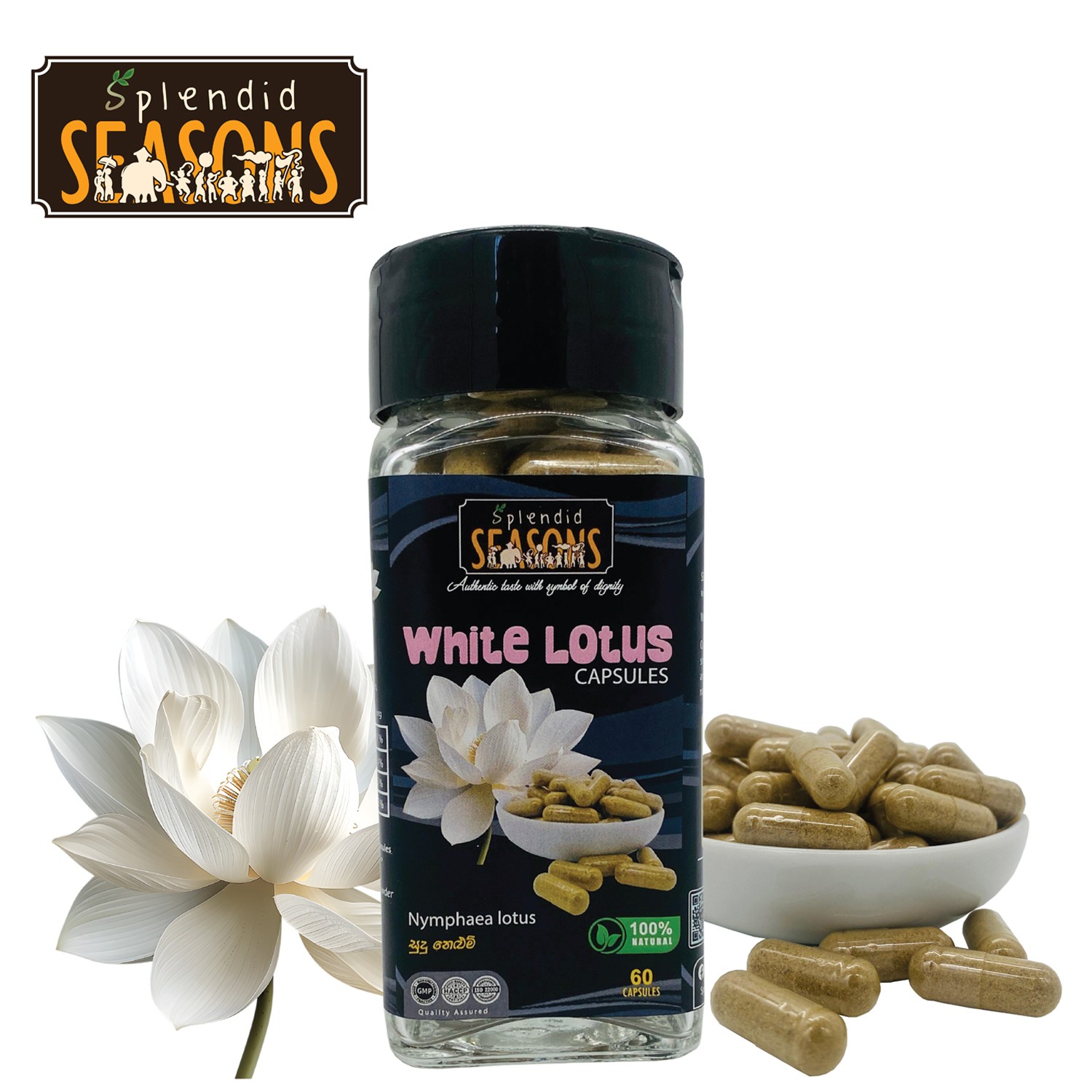 White Lotus Capsules - Natural Food Supplement - 60 pcs.