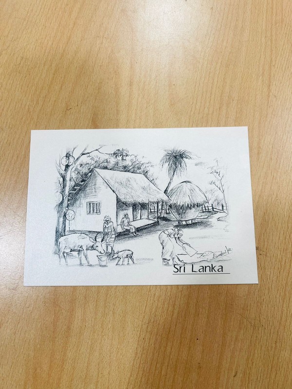 Sri Lankan Traditional Home Art Design Greeting Card 5" x 8"